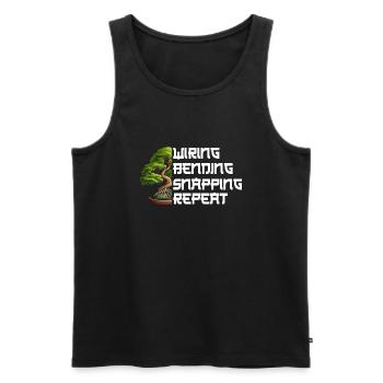 Bonsai tree design for bonsai beginner lovers - Men's Premium Organic Tank Top - black - Front - AI Model Male 178 light (178cm)
