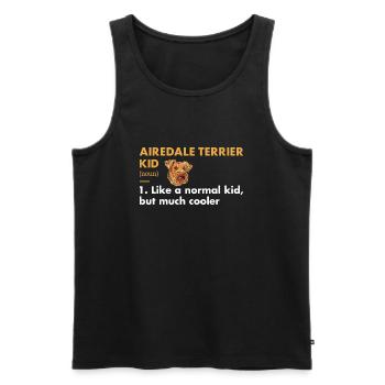 Airedale Terrier Kid Définition - Débardeur bio Premium Homme - noir - Devant - AI Model Male 178 light (178cm)