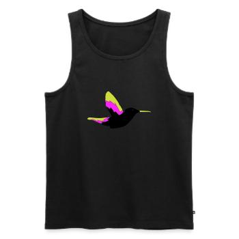 Colibri Oiseau 1 - Débardeur bio Premium Homme - noir - Devant - Michal (187cm)