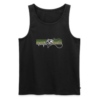 HEARTBEAT FISHING ECG FISHING FISHING HOOK ANGLER - Men's Premium Organic Tank Top - black - Front - AI Model Male 178 light (178cm)