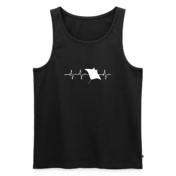 Rayon, Battement De Coeur, Créature De La Mer - Débardeur bio Premium Homme - noir - Devant - Michal (187cm)