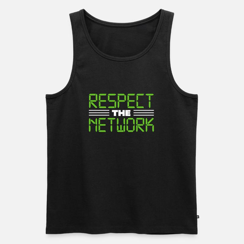 Respect the Network - Männer Premium Bio Tank Top - Schwarz