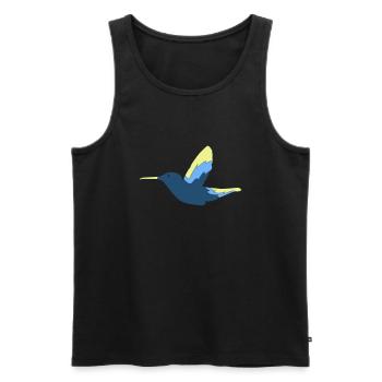 Colibri Oiseau - Débardeur bio Premium Homme - noir - Devant - Michal (187cm)