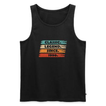 34th Anniversary 1990 - Legend Since Vintage Ret - Men's Premium Organic Tank Top - black - Front - Michal (187cm)