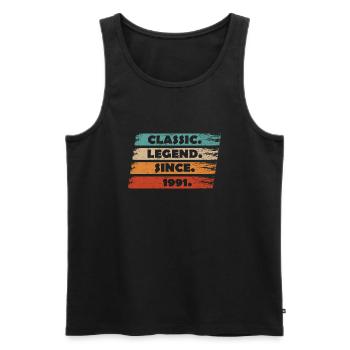 33. Jubiläum 1991 - Legende seit Vintage Ret - Männer Premium Bio Tank Top - Schwarz - Vorne - Michal (187cm)