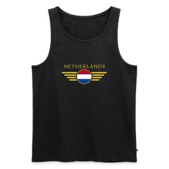J’aime les Pays-Bas, T-shirt design de style élégance - Débardeur bio Premium Homme - noir - Devant - Michal (187cm)