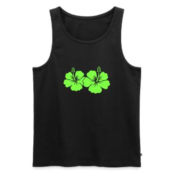 Hibiskus Blume - Männer Premium Bio Tank Top - Schwarz - Vorne - AI Model Male 178 light (178cm)