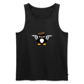 Pinguin Engel Flügel Heiligenschein Heilig fliegt - Männer Premium Bio Tank Top - Schwarz - Vorne - Michal (187cm)