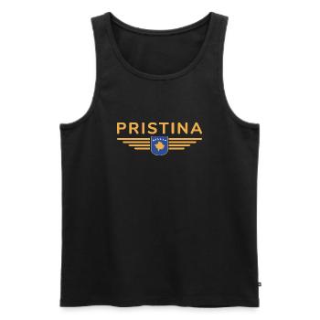 Pristina Kosovo Fan T-Shirt Design - Männer Premium Bio Tank Top - Schwarz - Vorne - AI Model Male 178 light (178cm)