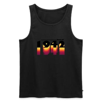 Zeitloser Vintage-Stil von 1942 - 83. Geburtstag - Männer Premium Bio Tank Top - Schwarz - Vorne - Michal (187cm)