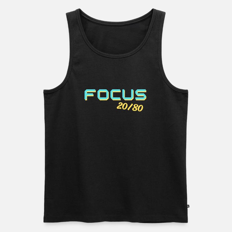Schwerpunkt 2080 - Männer Premium Bio Tank Top - Schwarz