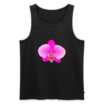 Rosa Orchidee - Männer Premium Bio Tank Top - Schwarz - Vorne - AI Model Male 178 light (178cm)