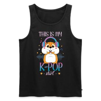 K-Pop Citation Musique Pop Coréenne | Corée du Sud - Débardeur bio Premium Homme - noir - Devant - AI Model Male 178 light (178cm)