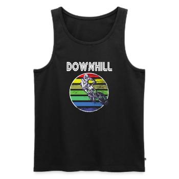 Biker Downhill - Männer Premium Bio Tank Top - Schwarz - Vorne - AI Model Male 178 light (178cm)