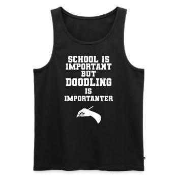 School Is Important But Doodling Is Importanter - Männer Premium Bio Tank Top - Schwarz - Vorne - Michal (187cm)