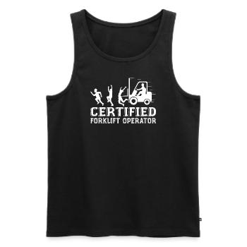 Certified Forklift Operator - Débardeur bio Premium Homme - noir - Devant - Michal (187cm)