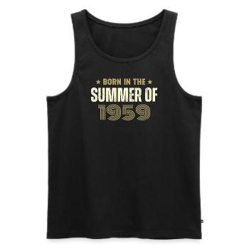 Jahrgang 1959 Jahrgang 1959 Geburtstagsgeschenk - Männer Premium Bio Tank Top - Schwarz - Vorne - Michal (187cm)