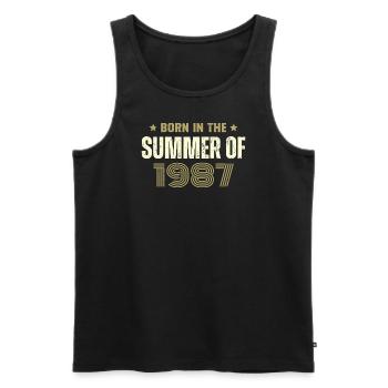 Vintage 1987 Vintage 1987 Birthday Gift - Men's Premium Organic Tank Top - black - Front - AI Model Male 178 light (178cm)