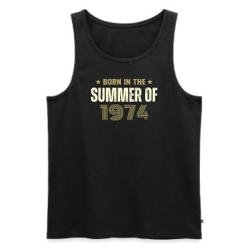 Jahrgang 1974 Jahrgang 1974 Geburtstagsgeschenk - Männer Premium Bio Tank Top - Schwarz - Vorne - Michal (187cm)