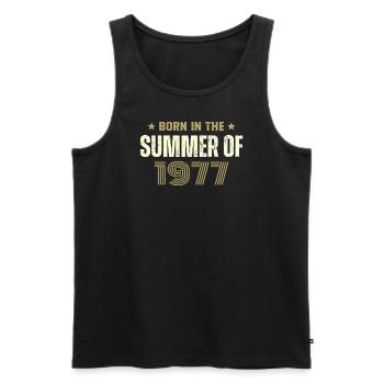 Vintage 1977 Vintage 1977 Birthday Gift - Men's Premium Organic Tank Top - black - Front - Michal (187cm)