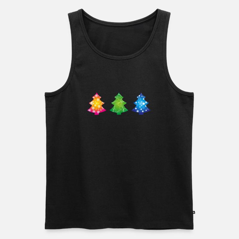 Weihnachtsbäume - Männer Premium Bio Tank Top - Schwarz