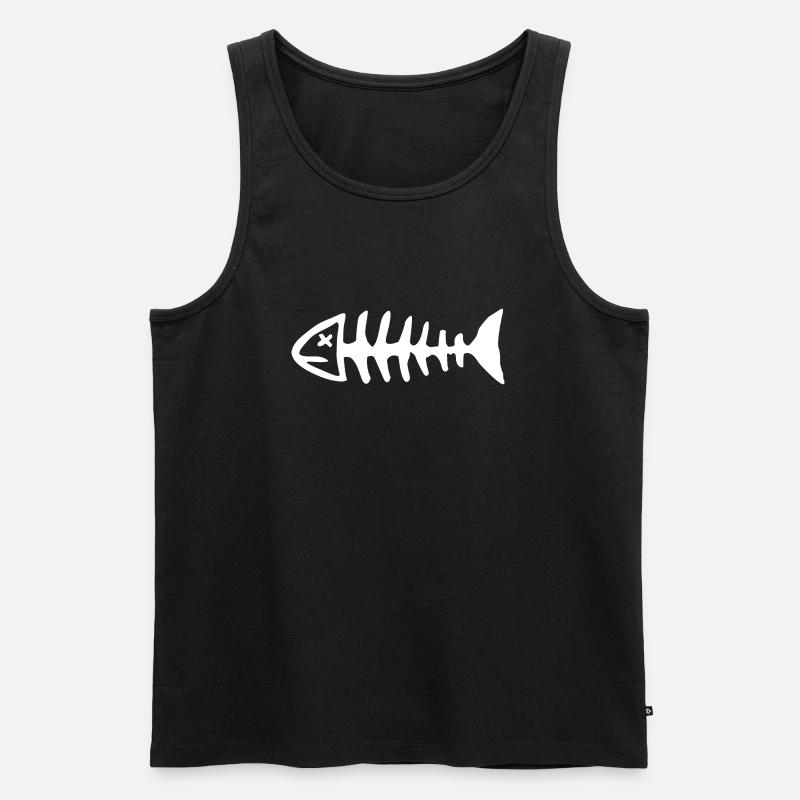 Fischskelett 2 - Männer Premium Bio Tank Top - Schwarz