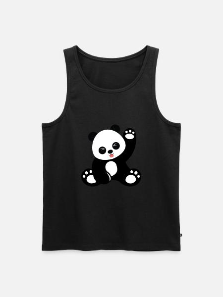 Cute sitting panda cartoon - Men's Premium Organic Tank Top - 