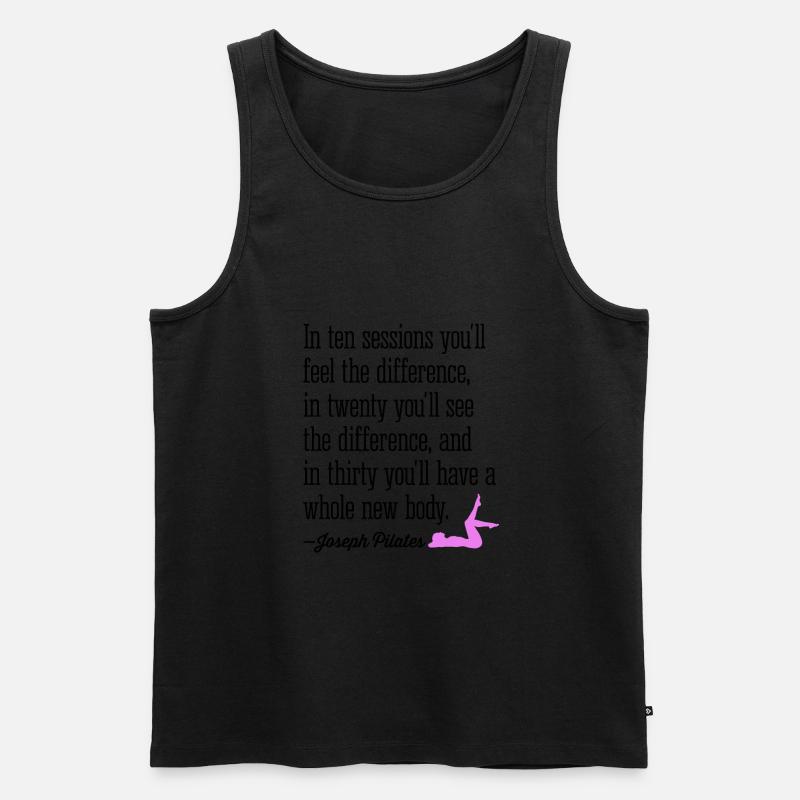 Pilates In Ten Sessions You'll Feel The Difference - Männer Premium Bio Tank Top - Schwarz