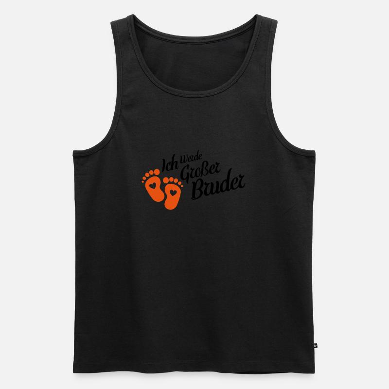 ich werde grosser bruder - Männer Premium Bio Tank Top - Schwarz