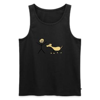 Ich und Hund - Männer Premium Bio Tank Top - Schwarz - Vorne - Michal (187cm)