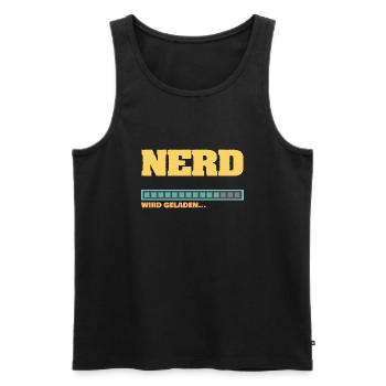 Ladebalken Nerd Nerdy wird geladen - Männer Premium Bio Tank Top - Schwarz - Vorne - Michal (187cm)