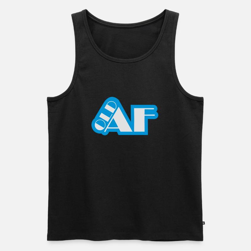 old AF Text Logo - Männer Premium Bio Tank Top - Schwarz