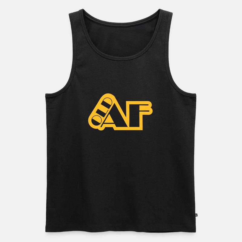 old AF Text Logo - Men's Premium Organic Tank Top - black