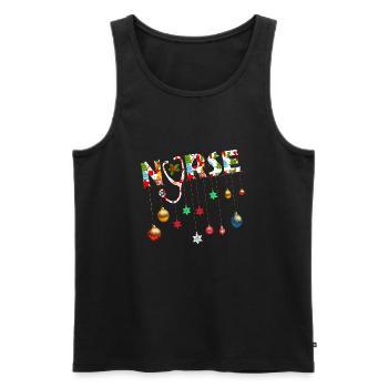 I Am A Nurse And I Love Christmas Holiday - Men's Premium Organic Tank Top - black - Front - Michal (187cm)