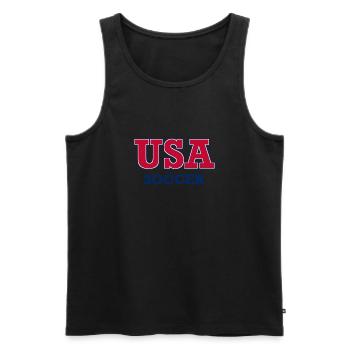 USA Soccer - National Colors - United States - Men's Premium Organic Tank Top - black - Front - AI Model Male 178 light (178cm)