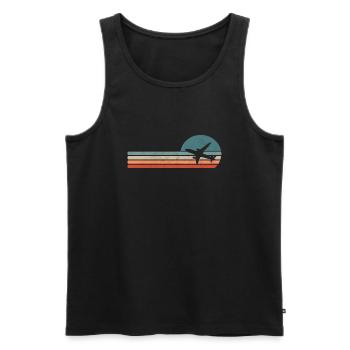 Airplane Retro Pilot Vintage - Men's Premium Organic Tank Top - black - Front - Michal (187cm)