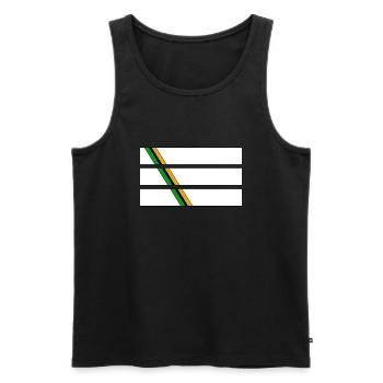 Drei Streifen - Männer Premium Bio Tank Top - Schwarz - Vorne - Michal (187cm)