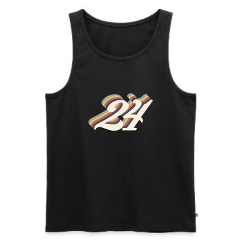 24ème anniversaire vintage - Débardeur bio Premium Homme - noir - Devant - Michal (187cm)