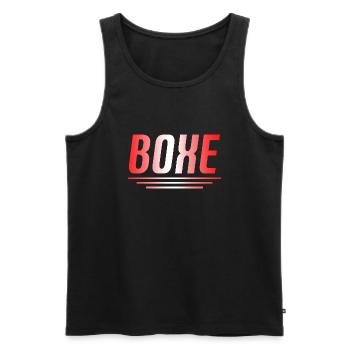 BOXE BOXEUR BOXEUSE CADEAU SPORT SUISSE - Débardeur bio Premium Homme - noir - Devant - Michal (187cm)