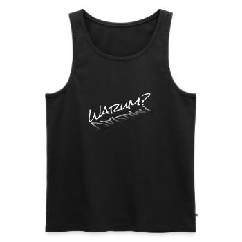 Warum? - Männer Premium Bio Tank Top - Schwarz - Vorne - AI Model Male 178 light (178cm)