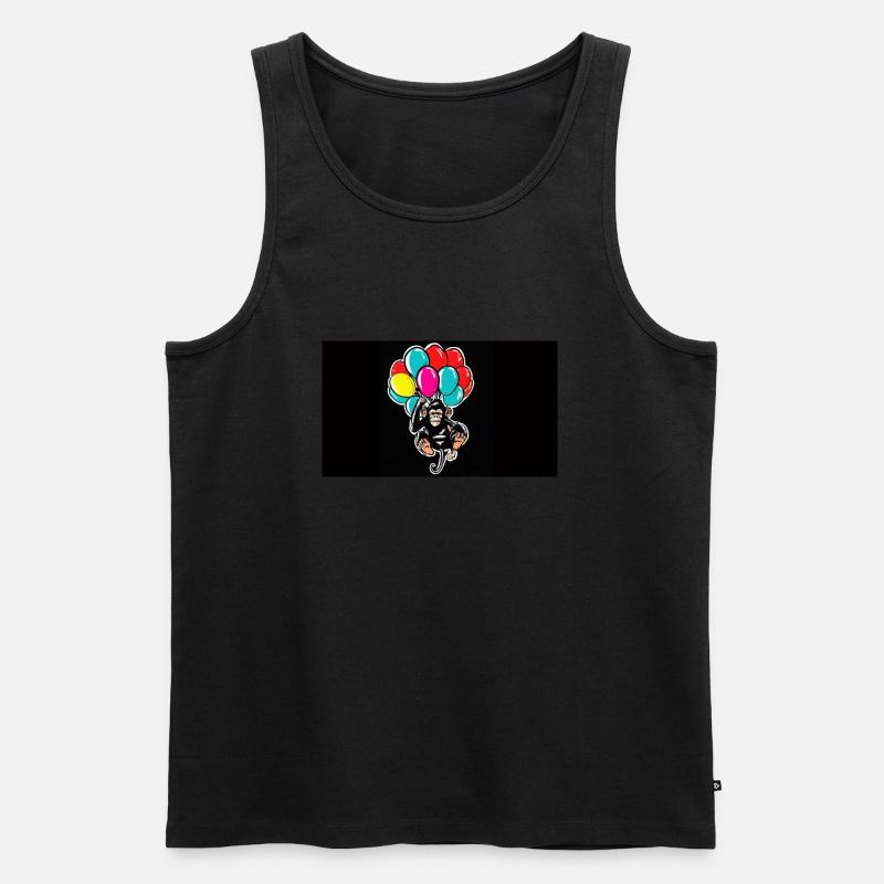 Design Monkey1 - Männer Premium Bio Tank Top - Schwarz
