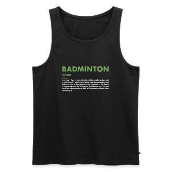 Sport Definition Badminton - Männer Premium Bio Tank Top - Schwarz - Vorne - AI Model Male 178 light (178cm)