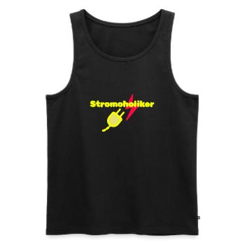 Stromoholiker1 - Männer Premium Bio Tank Top - Schwarz - Vorne - AI Model Male 178 light (178cm)