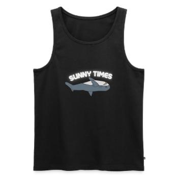 sunny times 5 - Männer Premium Bio Tank Top - Schwarz - Vorne - AI Model Male 178 light (178cm)