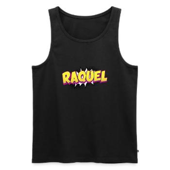 Raquel Benutzerdefinierter Name Comic-Buch-Stil Pop-Art, - Männer Premium Bio Tank Top - Schwarz - Vorne - Michal (187cm)