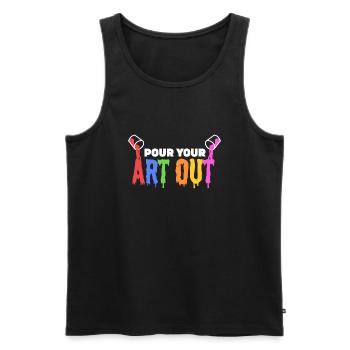 Pour your art out - Men's Premium Organic Tank Top - black - Front - AI Model Male 178 light (178cm)