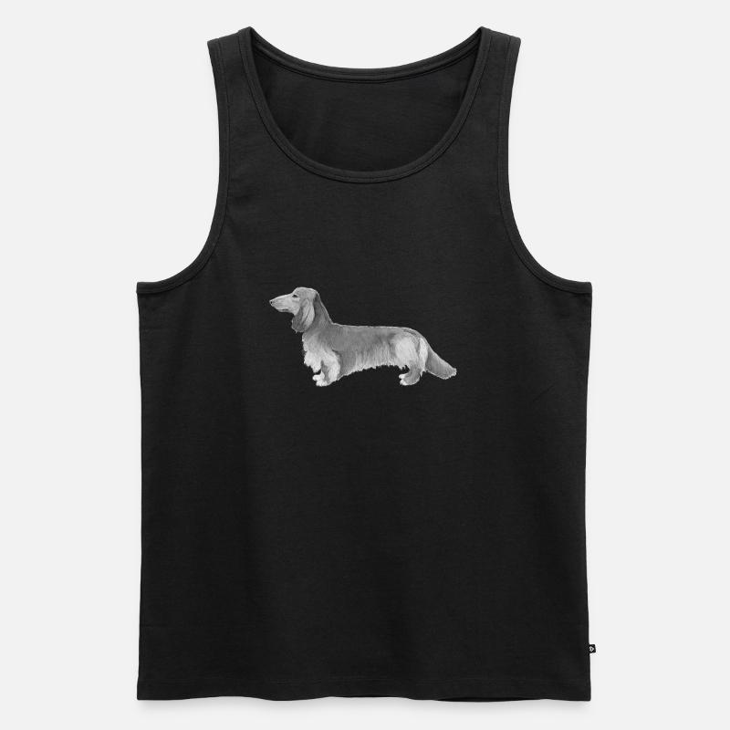 Dackel - Dackel Langhaar - Männer Premium Bio Tank Top - Schwarz
