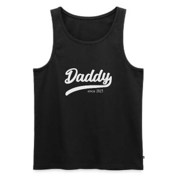 Papa depuis 2023 - T-shirt papa stylé - Débardeur bio Premium Homme - noir - Devant - AI Model Male 178 light (178cm)