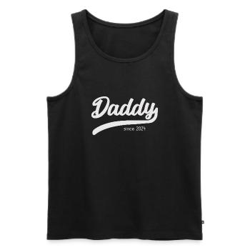 Papa depuis 2024 - T-shirt de papa élégant - Débardeur bio Premium Homme - noir - Devant - AI Model Male 178 light (178cm)