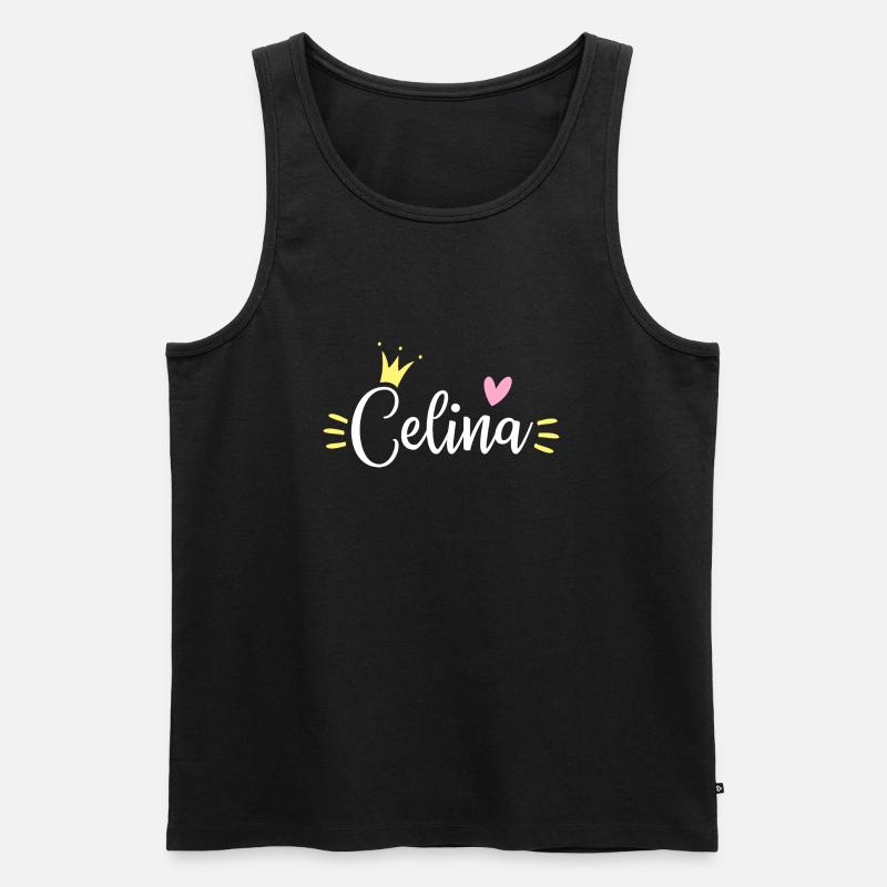 Celina Name Krone - Männer Premium Bio Tank Top - Schwarz